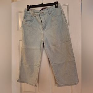 Sz 8 Light Blue Gloria Vanderbilt Stretch Denim Cropped Jeans